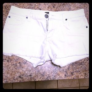 White Jean shorts